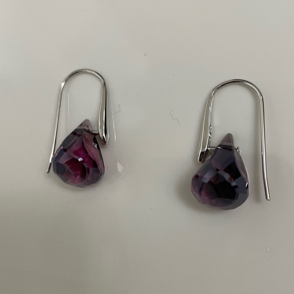 Swarovski Amethyst Pear Earrings - Picture 2 of 2
